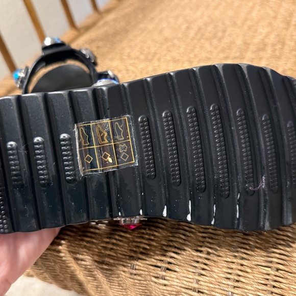 Girls Kurt Geiger Black Sandals with Jewels Size 13 NWOT - Picture 4 of 4